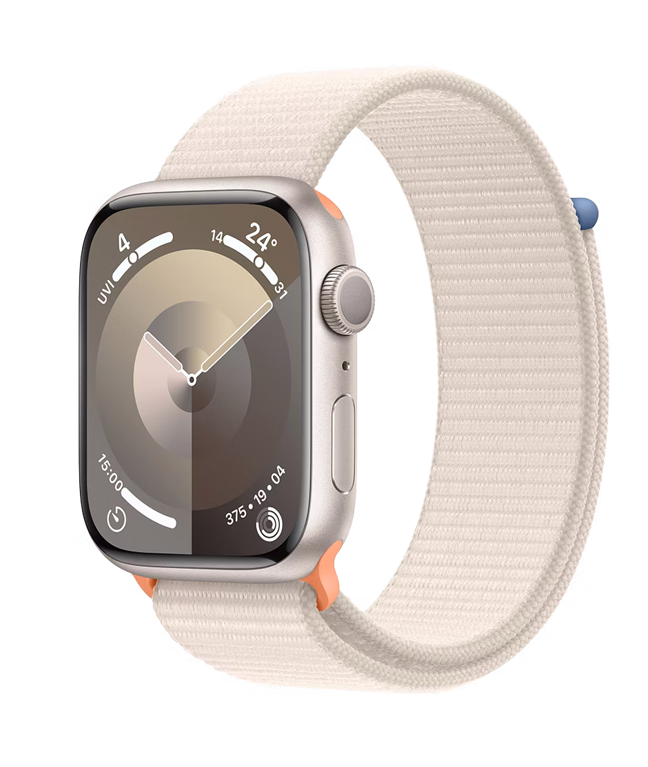 Apple Watch Series 9 GPS 45mm Starlight Aluminium Case with Starlight Regular Sport Loop