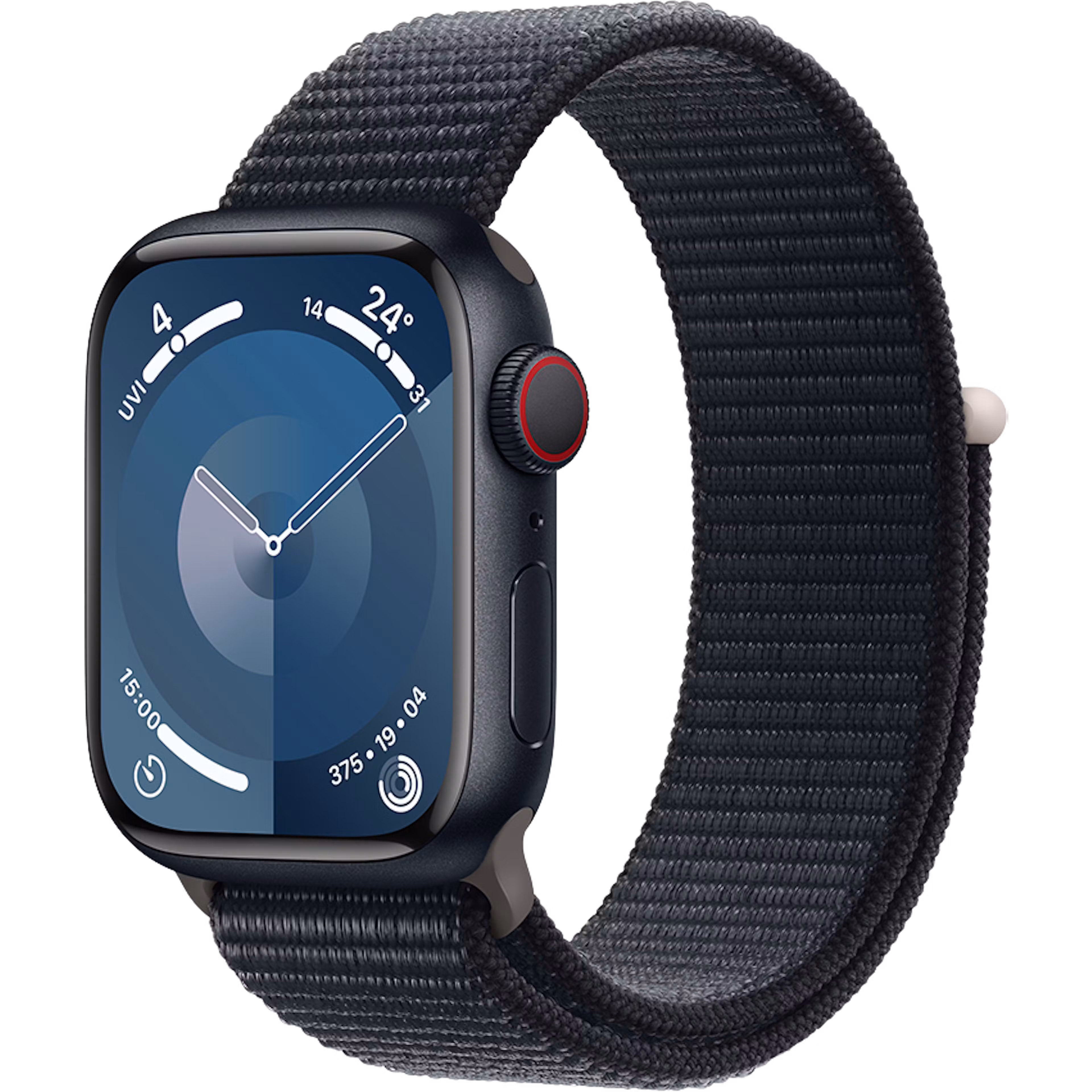 Apple Watch Series 9 GPS + Cellular 41mm Midnight Aluminium Case with Midnight Regular Sport Loop