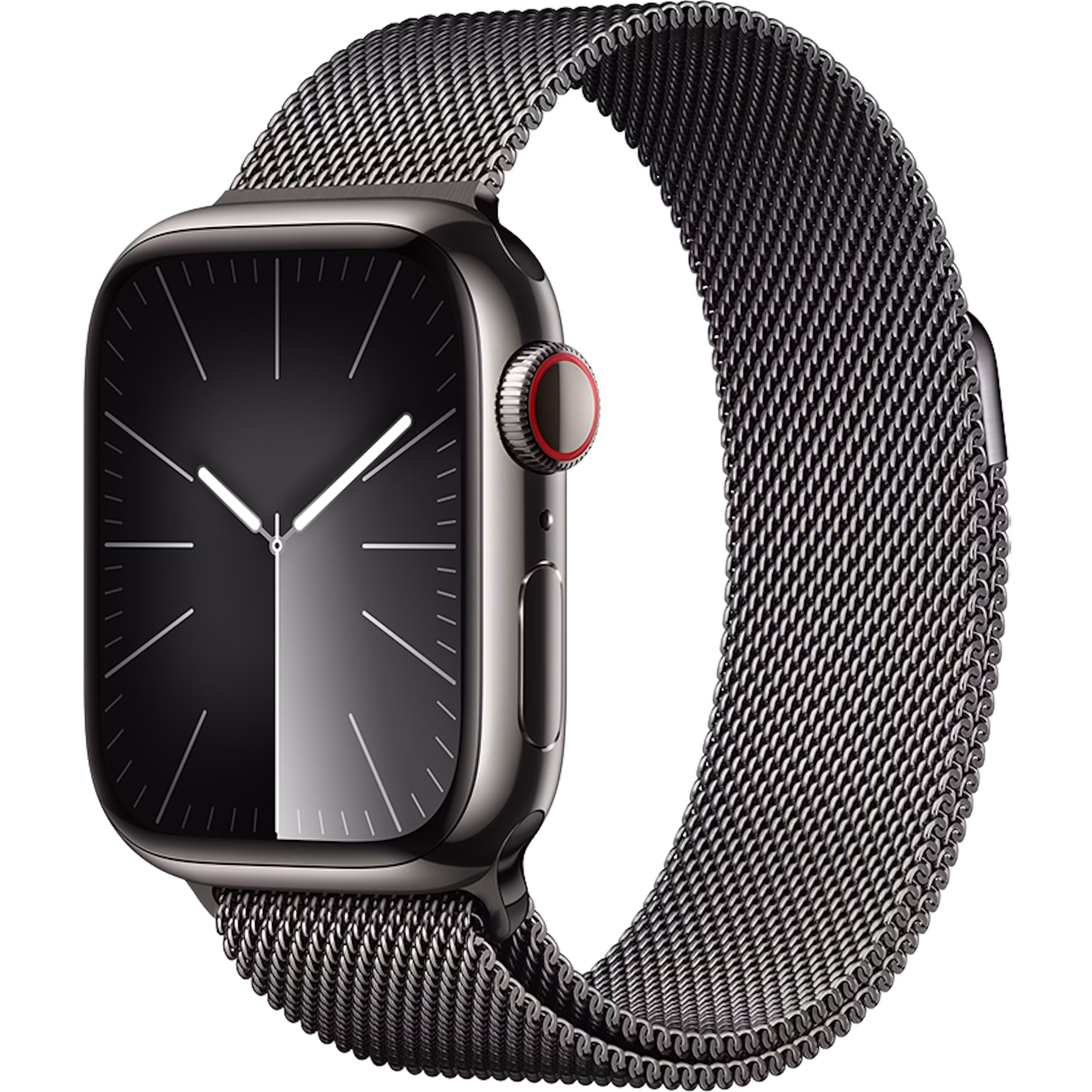 Apple Watch Series 9 GPS + Cellular 41mm Graphite Stainless Steel Case with Graphite Regular Milanese Loop