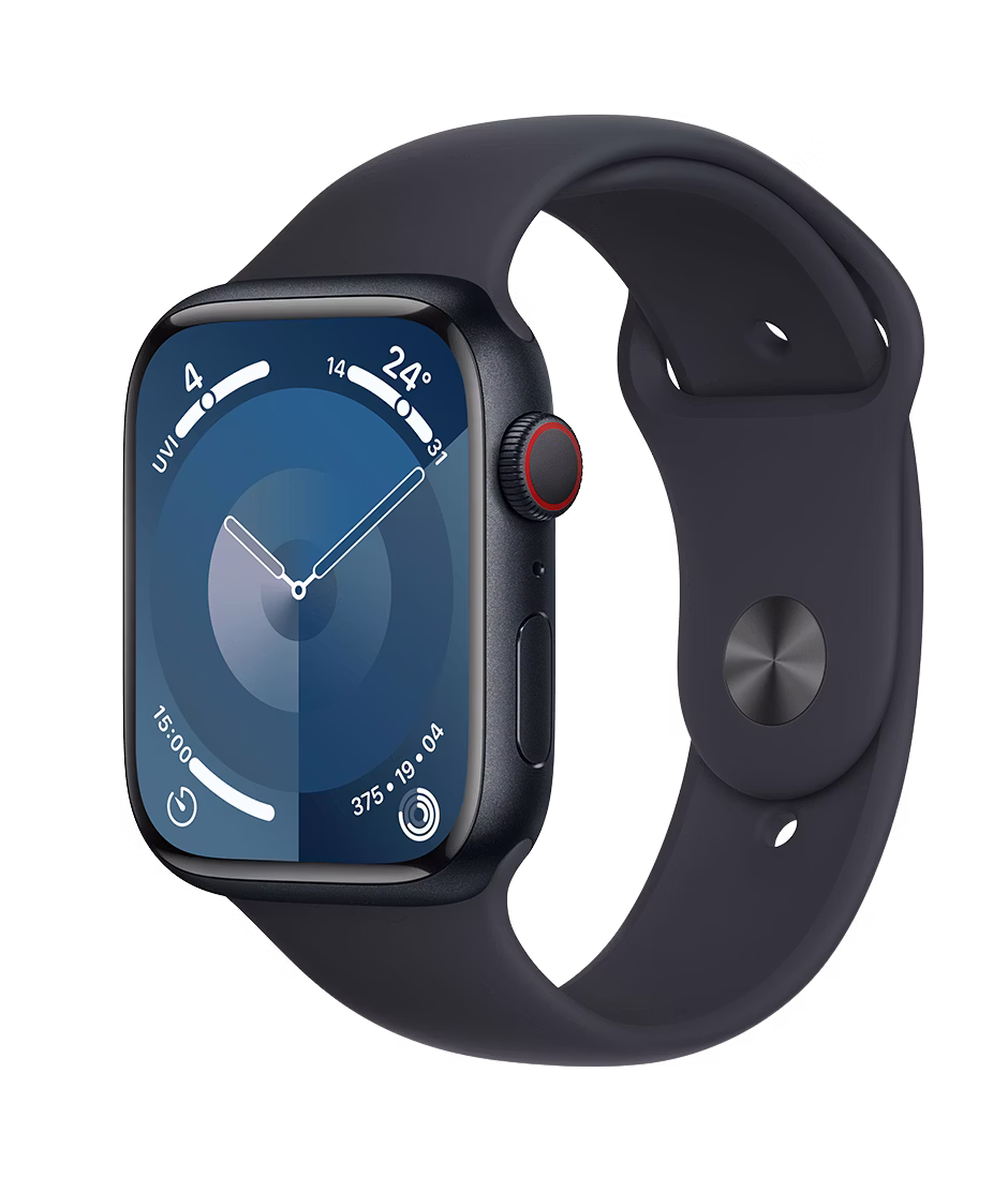 Apple Watch Series 9 GPS + Cellular 45mm Midnight Aluminium Case with Midnight S/M Sport Band
