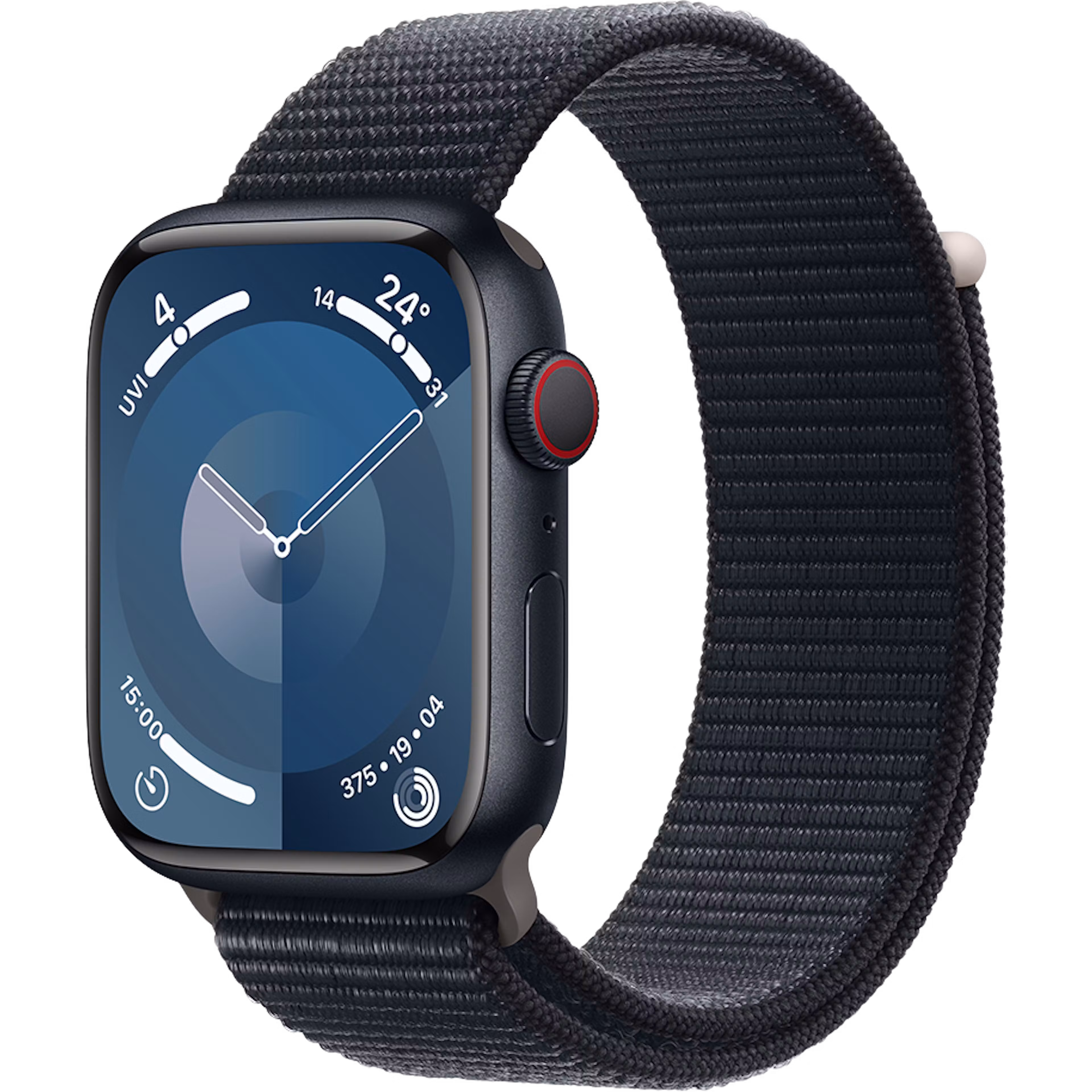Apple Watch Series 9 GPS + Cellular 45mm Midnight Aluminium Case with Midnight Regular Sport Loop