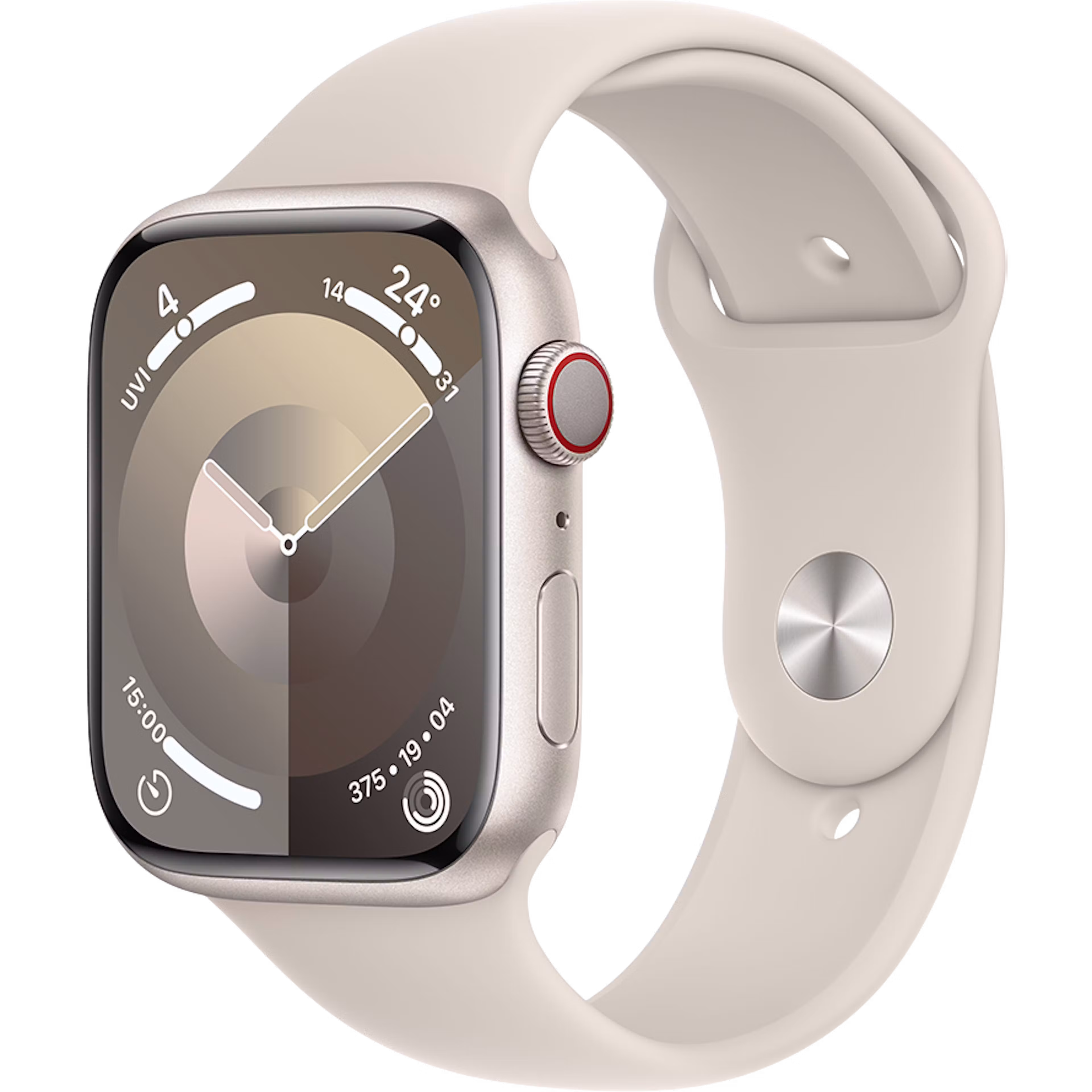 Apple Watch Series 9 GPS + Cellular 45mm Starlight Aluminium Case with Starlight S/M Sport Band