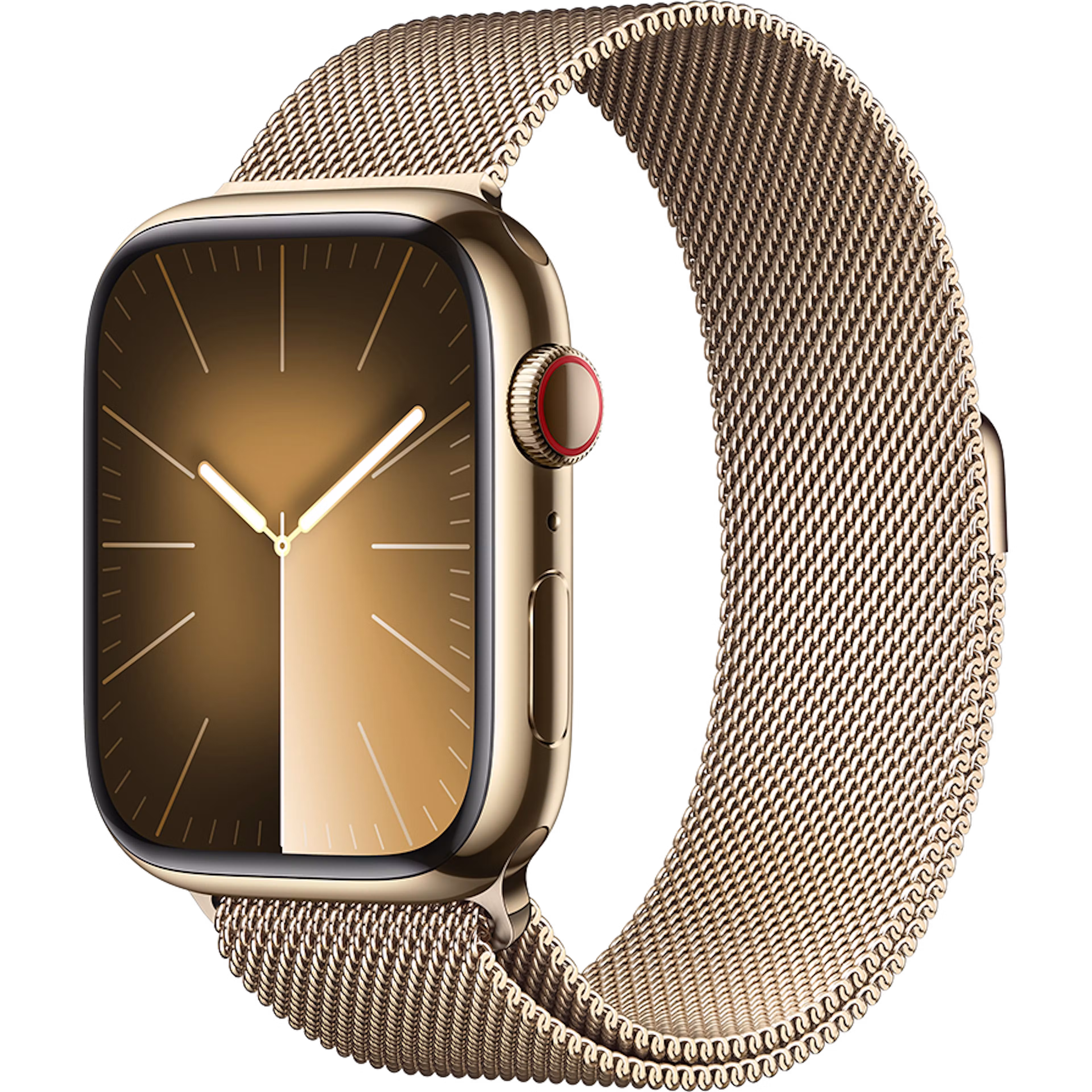 Apple Watch Series 9 GPS + Cellular 45mm Gold Stainless Steel Case with Gold Regular Milanese Loop