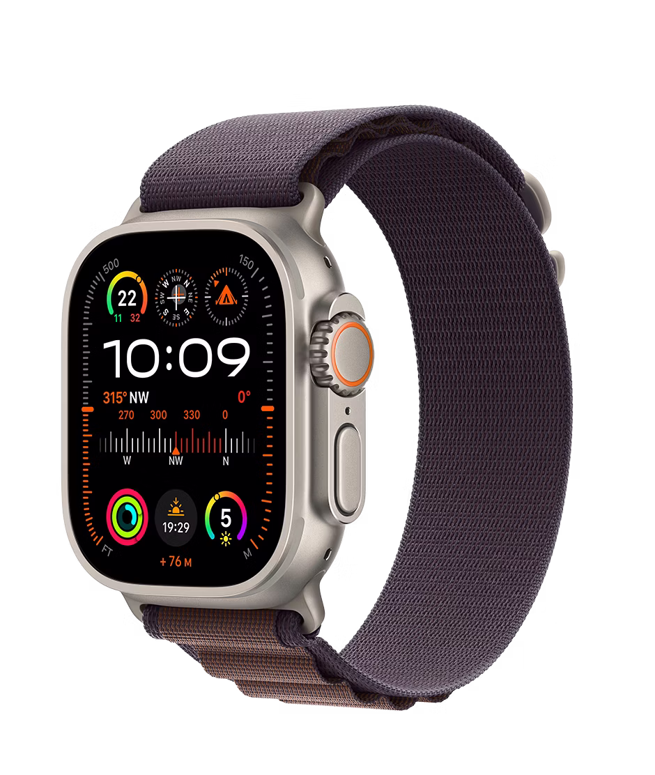 Apple Watch Ultra 2 GPS + Cellular 49mm Natural Titanium Case with Indigo Small Alpine Loop